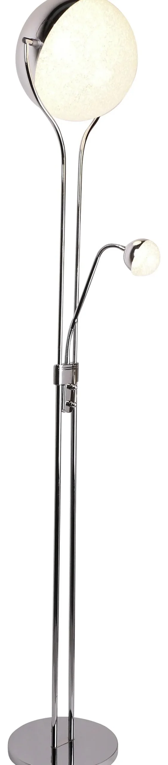 Reality Stehlampe Kris Chrom weiß Metall H: ca. 180 cm