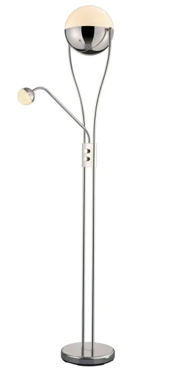 Reality Stehlampe Kris Chrom weiß Metall H: ca. 180 cm