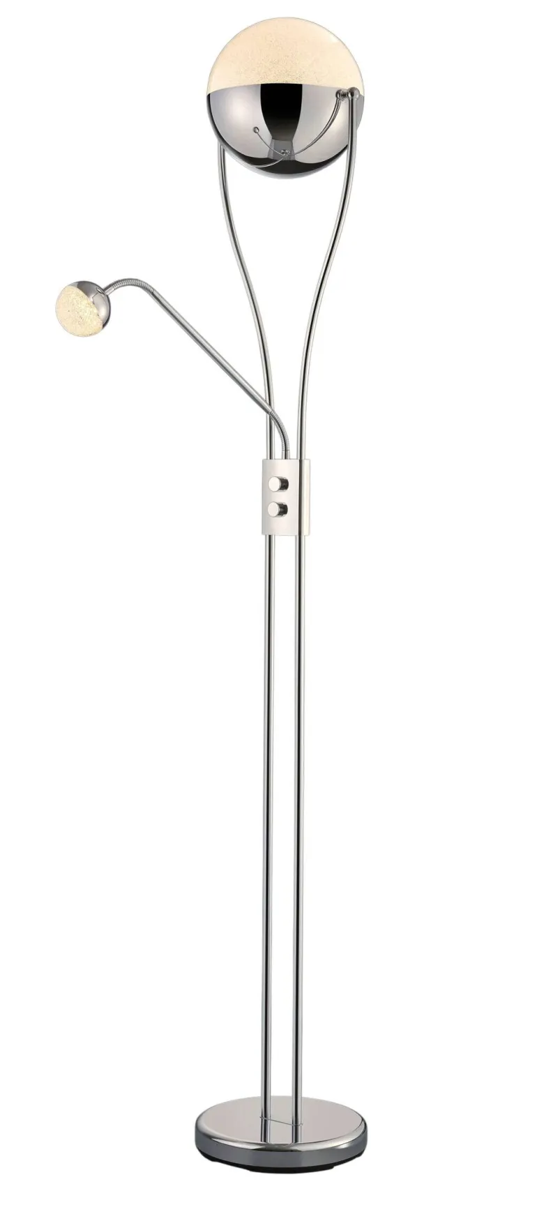 Reality Stehlampe Kris Chrom weiß Metall H: ca. 180 cm