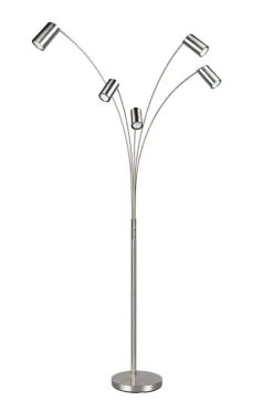 Reality Stehlampe nickel Metall GU10 5 Brennstellen