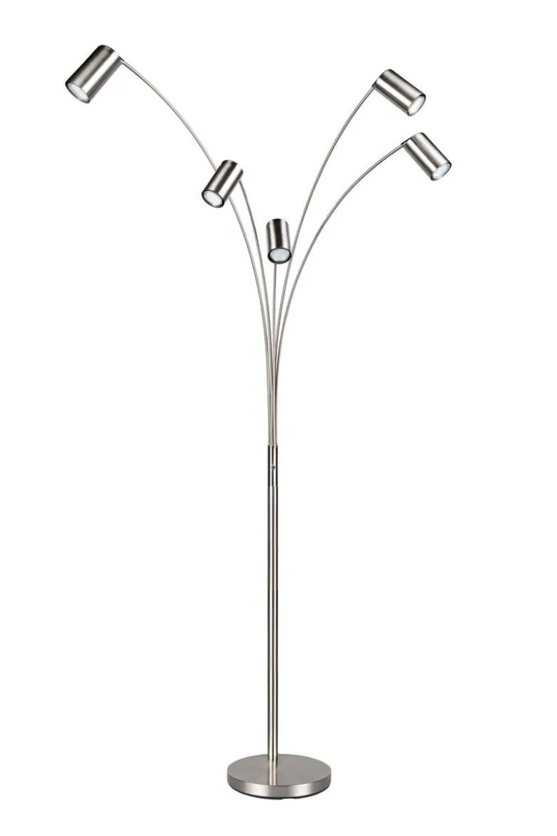 Reality Stehlampe nickel Metall GU10 5 Brennstellen