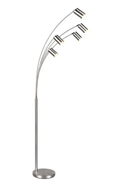 Reality Stehlampe nickel Metall GU10 5 Brennstellen