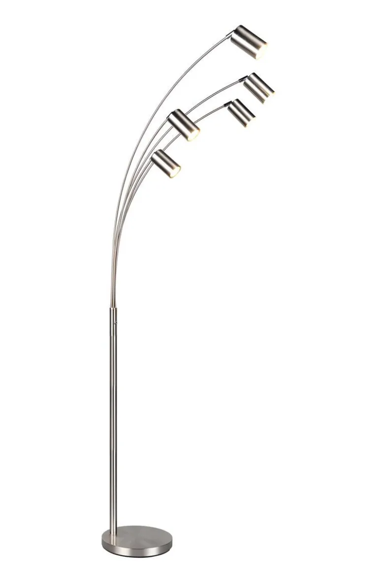 Reality Stehlampe nickel Metall GU10 5 Brennstellen