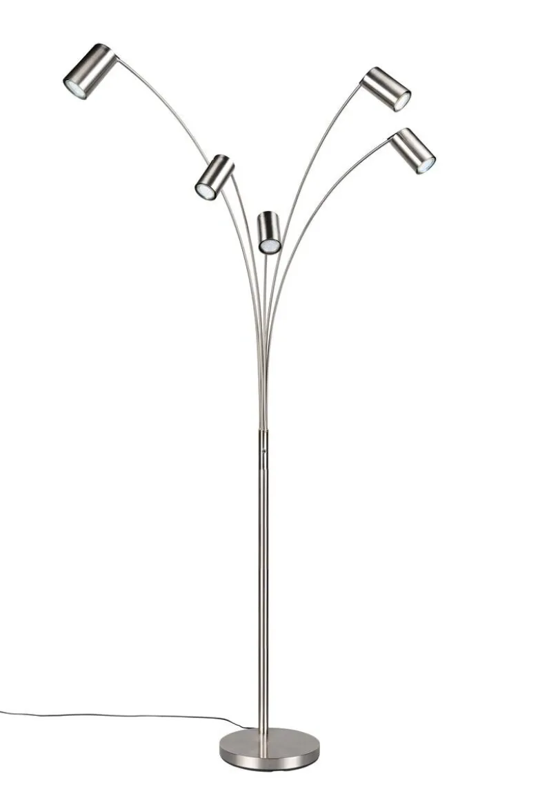 Reality Stehlampe nickel Metall GU10 5 Brennstellen