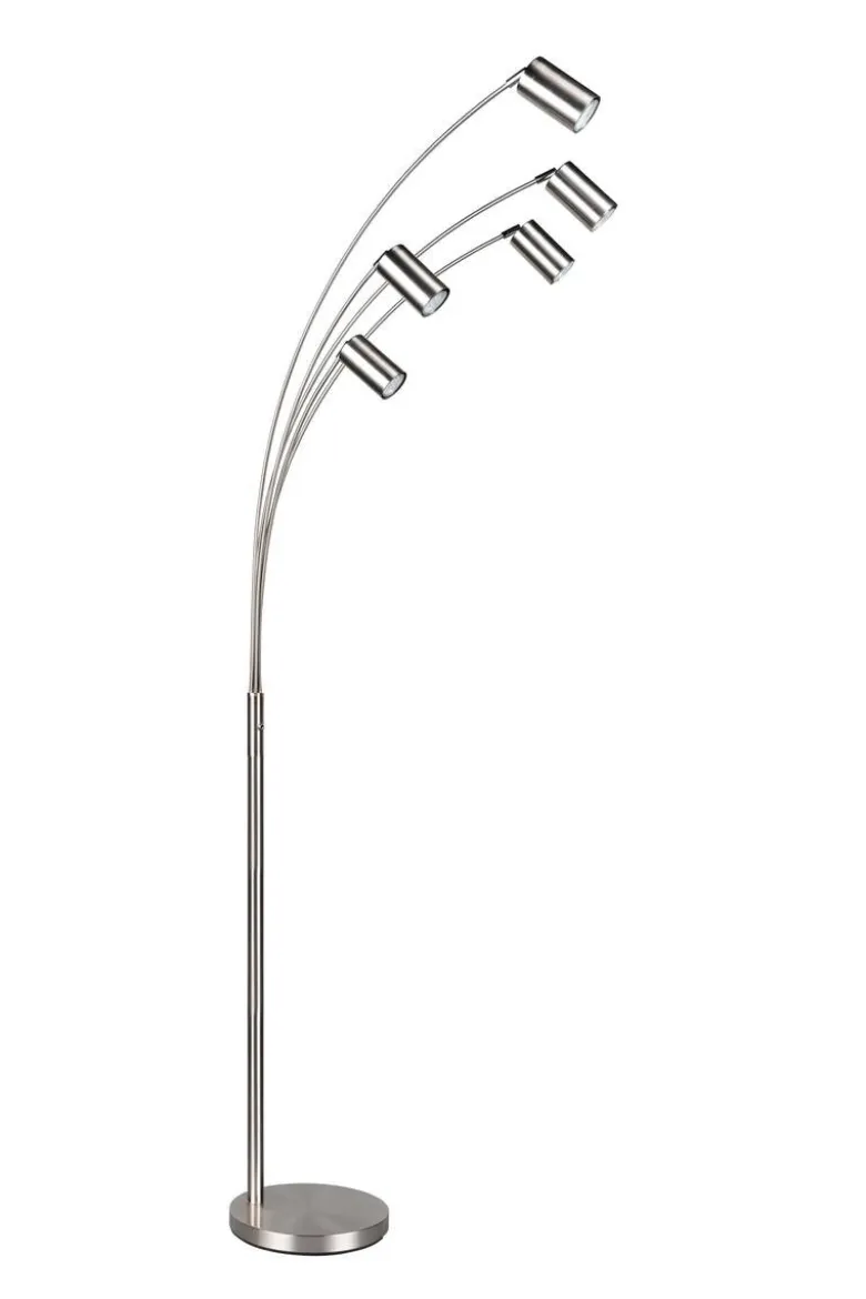 Reality Stehlampe nickel Metall GU10 5 Brennstellen