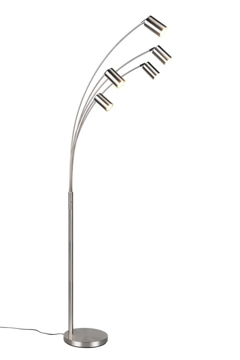 Reality Stehlampe nickel Metall GU10 5 Brennstellen