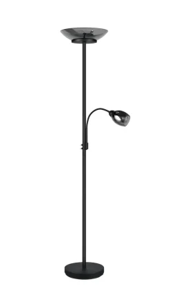 Reality Stehlampe schwarz Metall E27 2 Brennstellen