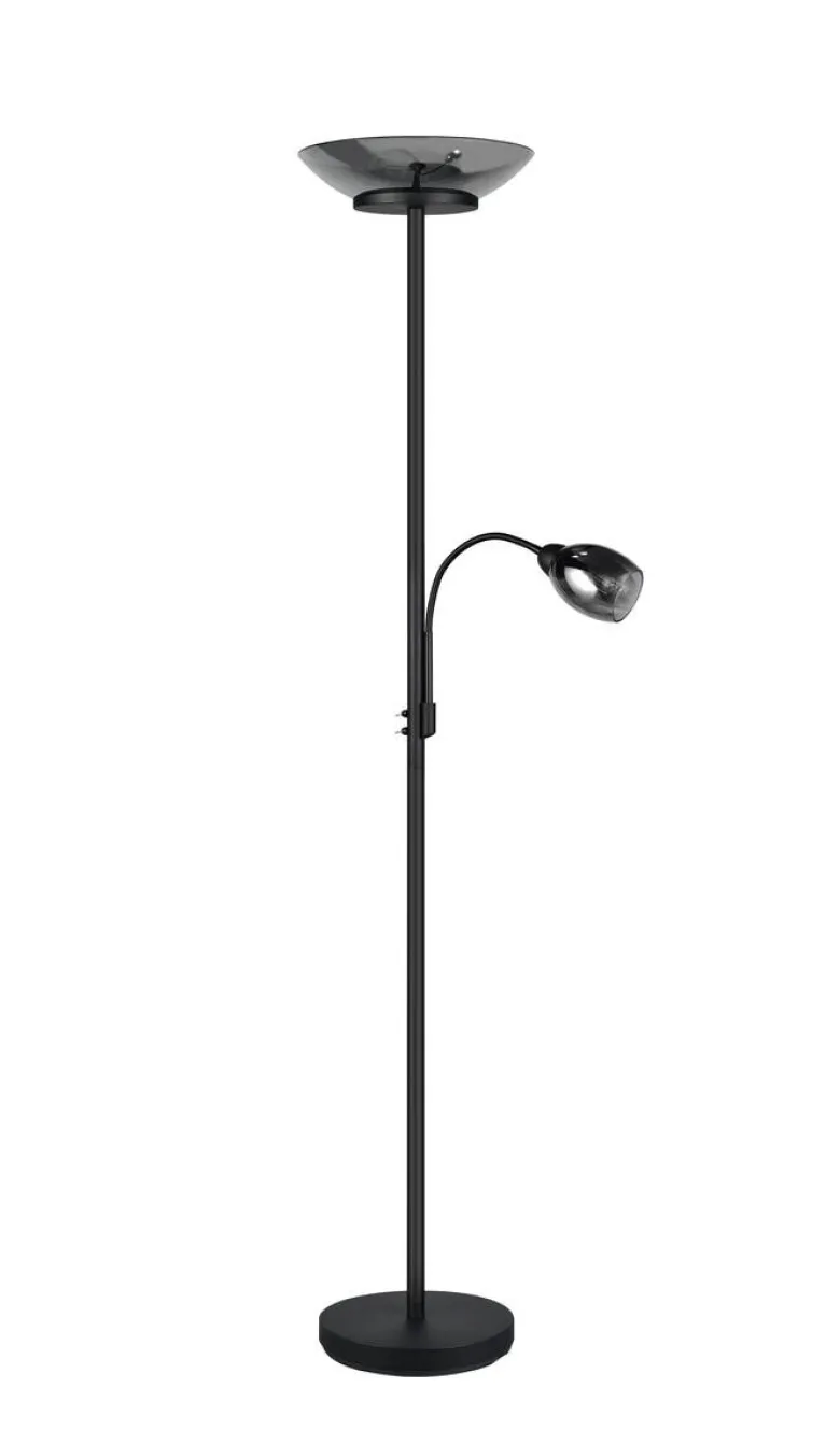 Reality Stehlampe schwarz Metall E27 2 Brennstellen