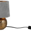 Reality Tischleuchte Sophia grau gold Keramik Samt H/D: ca. 26x16 cm E14 1 Brennstellen