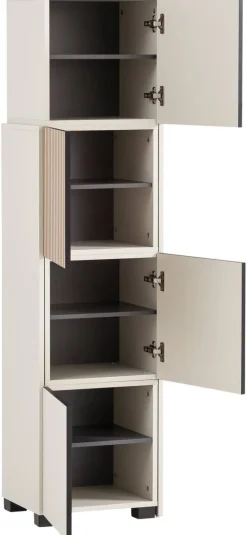 Regal Alexa creme beige B/H/T: ca. 76x165,1x33,1 cm