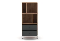 Regal BILBAO Eiche Tabak Nachbildung anthrazit B/H/T: ca. 63,4x135,2x40 cm