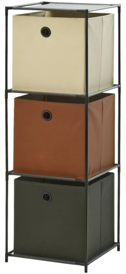 Regal dunkelbraun Metall B/H/L: ca. 35x102x35 cm