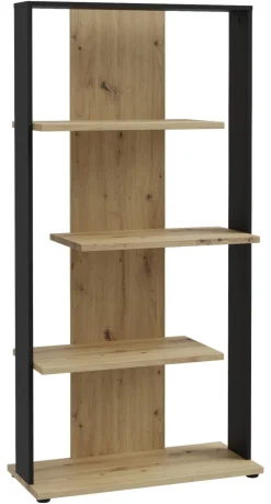 Regal Eiche Artisan Nachbildung schwarz B/H/T: ca. 80x159x35 cm
