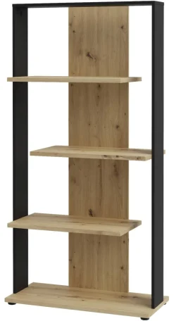 Regal Eiche Artisan Nachbildung schwarz B/H/T: ca. 80x159x35 cm