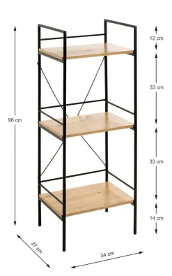 Regal Eiche Nachbildung schwarz B/H/T: ca. 34x96x27 cm