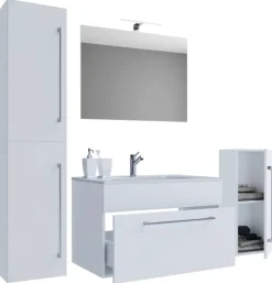 Regal Lona I buche Nachbildung weiß B/H/T: ca. 35x183x37 cm