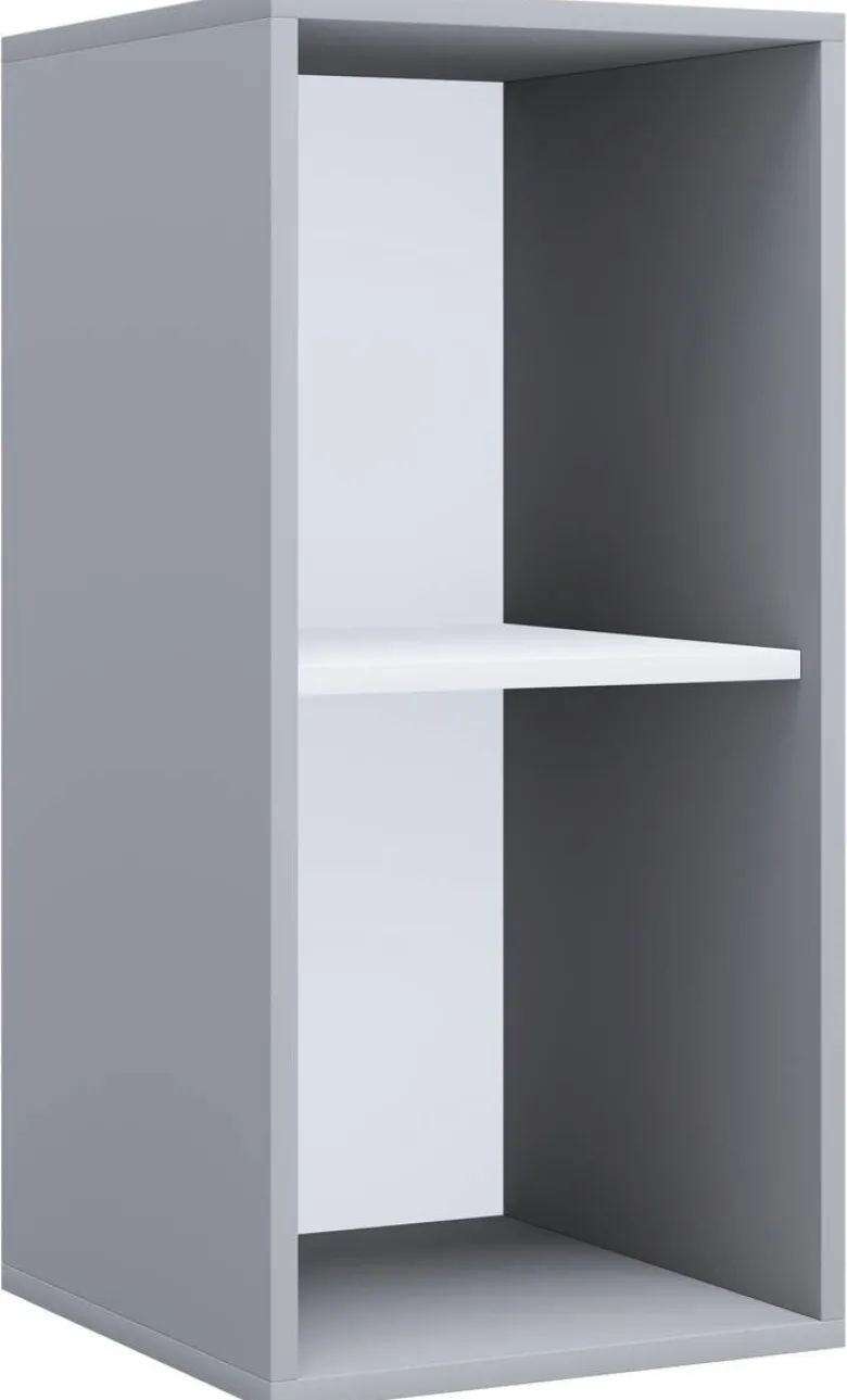 Regal Lona I grau weiß B/H/T: ca. 35x74x37 cm
