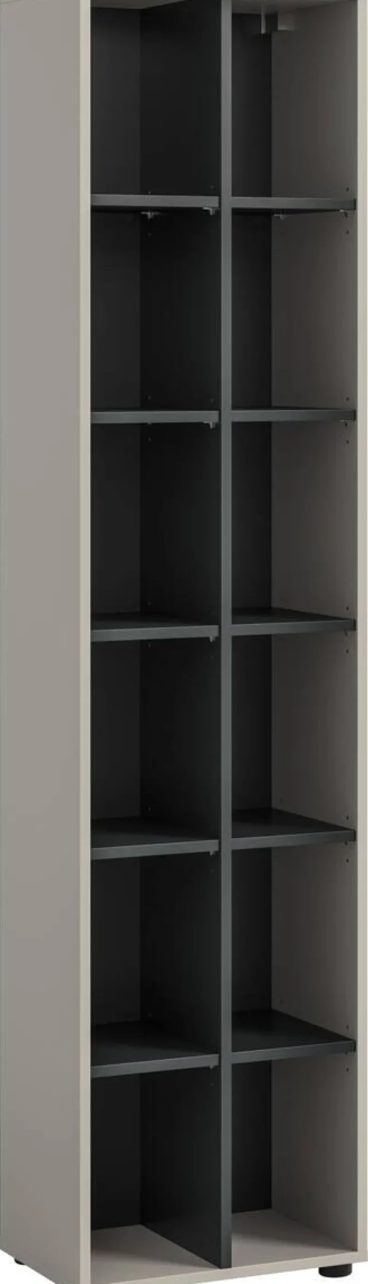 Regal Noida Kaschmirgrau Nachbildung schwarz B/H/T: ca. 192x45x35 cm
