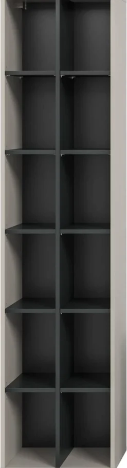 Regal Noida Kaschmirgrau Nachbildung schwarz B/H/T: ca. 192x45x35 cm
