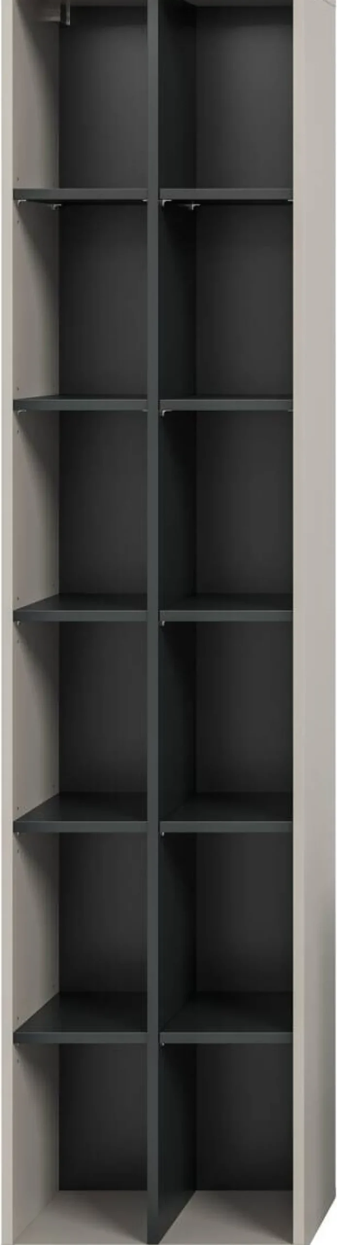 Regal Noida Kaschmirgrau Nachbildung schwarz B/H/T: ca. 192x45x35 cm