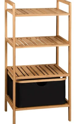 Regal schwarz Polyester B/H/L: ca. 33x93,5x44 cm