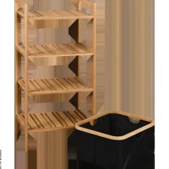Regal schwarz Polyester B/H/L: ca. 33x93,5x44 cm