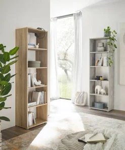 Regal Small Back Beton Optik weiß B/H/T: ca. 50x165x30 cm