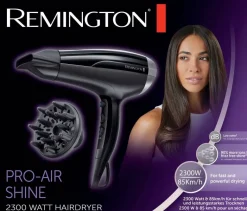 REMINGTON Haartrockner D5215 schwarz grau Kunststoff B/H/T: ca. 9x18x26 cm