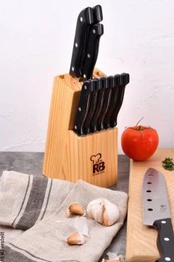 RENBERG Messerset TENESSY silber Holz 15 tlg.