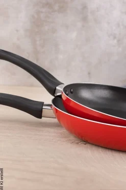 RENBERG Pfannenset REDLY rot Aluminium 3 tlg.