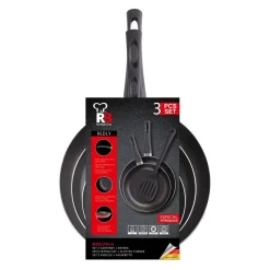 RENBERG Pfannenset REDLY rot Aluminium 3 tlg.