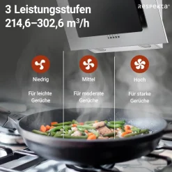 Respekta Dunstabzugshaube CH2060SBM Edelstahl B/H/T: ca. 60x74,3x31,3 cm