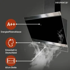Respekta Dunstabzugshaube CH89060S schwarz B/H/T: ca. 59,5x73,5x37,8 cm