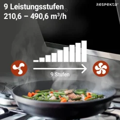 Respekta Dunstabzugshaube CH89060S schwarz B/H/T: ca. 59,5x73,5x37,8 cm