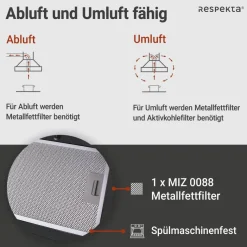 Respekta Dunstabzugshaube CH24060SAM schwarz B/H/T: ca. 59,5x34,2x38,5 cm