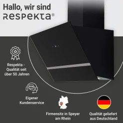Respekta Dunstabzugshaube CH24060SAM schwarz B/H/T: ca. 59,5x34,2x38,5 cm