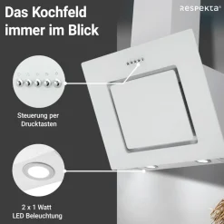 Respekta Dunstabzugshaube CH22010WBZ weiß Metall B/H/T: ca. 60x73,9x34 cm