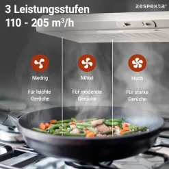 Respekta Dunstabzugshaube DH620WL weiß Edelstahl B/H/T: ca. 60x7,6x47 cm