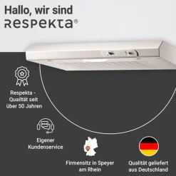 Respekta Dunstabzugshaube DH620WL weiß Edelstahl B/H/T: ca. 60x7,6x47 cm