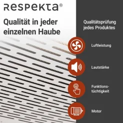 Respekta Dunstabzugshaube DH620WL weiß Edelstahl B/H/T: ca. 60x7,6x47 cm