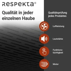 Respekta Dunstabzugshaube DH630SL schwarz Edelstahl B/H/T: ca. 60x7,8x47 cm