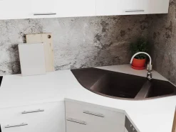 Respekta Einbauspüle Arlington schwarz Granit B/H/T: ca. 110,5x19,5x52 cm