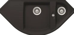 Respekta Einbauspüle Arlington schwarz Granit B/H/T: ca. 110,5x19,5x52 cm