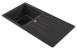 Respekta Einbauspüle Atlanta schwarz Granit B/H/T: ca. 86x20x43,5 cm