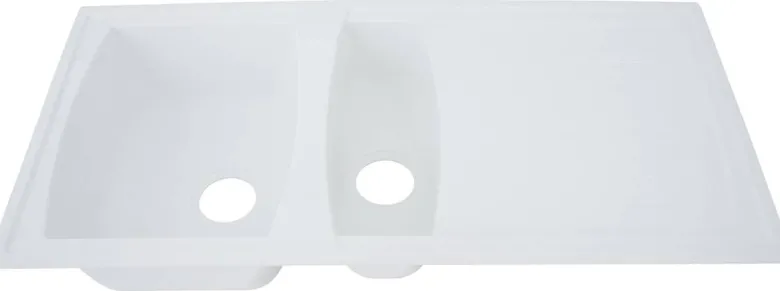 Respekta Einbauspüle Boston 100 x 50 W weiß Mineralite B/H/T: ca. 100x20x50 cm