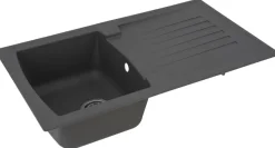 Respekta Einbauspüle Boston 86 x 50 G Beton grau Mineralite B/H/T: ca. 86x20x50 cm