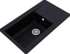 Respekta Einbauspüle Denver 86 x 50 S schwarz Mineralite B/H/T: ca. 86x20x50 cm