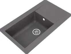 Respekta Einbauspüle Denver 86 x 50 G Beton grau Mineralite B/H/T: ca. 86x20x50 cm