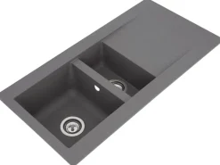Respekta Einbauspüle Denver 1,5 100 x 50 G Beton grau Mineralite B/H/T: ca. 100x20x50 cm