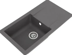 Respekta Einbauspüle Denver 78 x 44 G Beton grau Mineralite B/H/T: ca. 78x17x43,5 cm